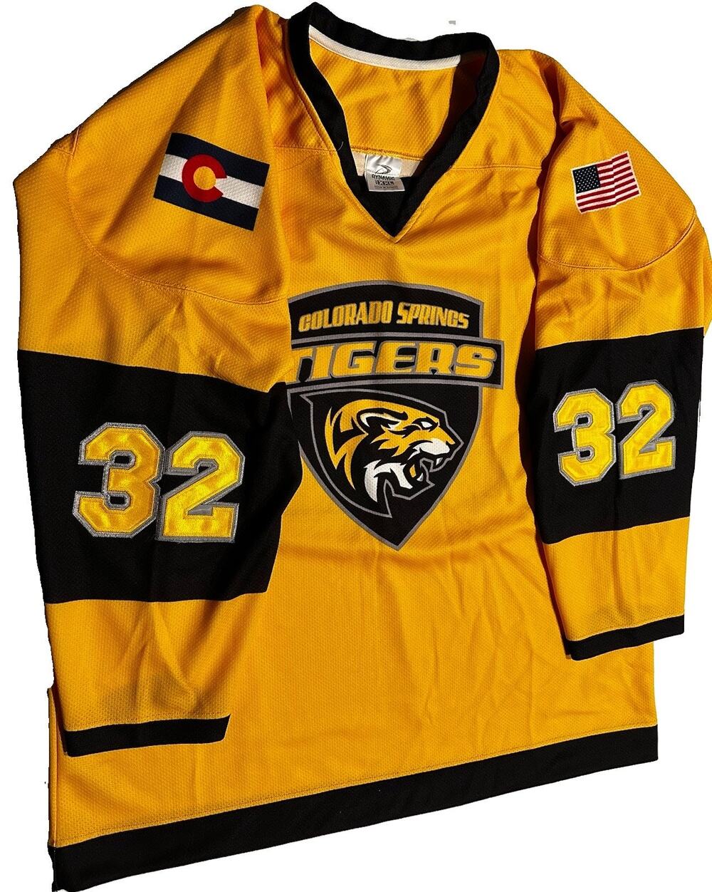 Dynamic Hockey Jersey Colorado Springs Tiger Embroidered #32 Schmerbach XXLarge